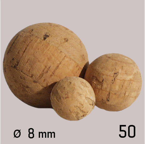 COLMATED CORK BALLS, D = 8 MM NATURAL / N/A / D = 8 MM