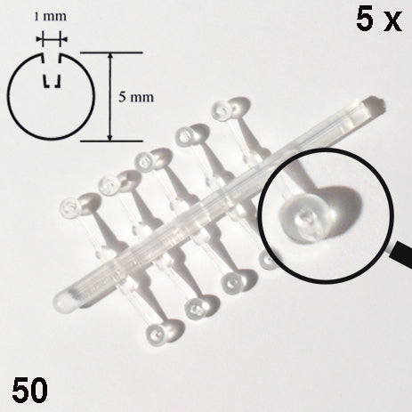 STYRENE BEADS, w/ HOLE, D = 5 MM CLEAR / N/A / D = 5 MM