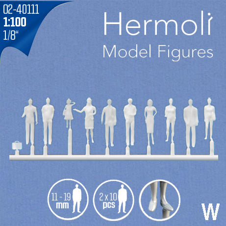 HERMOLI STANDING FIGURES, M=1:100 WHITE / 1:100 / H = 18 MM