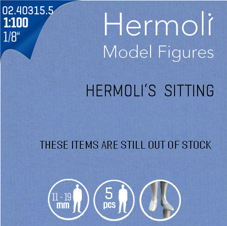 HERMOLI SITTING FIGURES, M=1:100 HAND-PAINTED / 1:100 / H = 18 MM