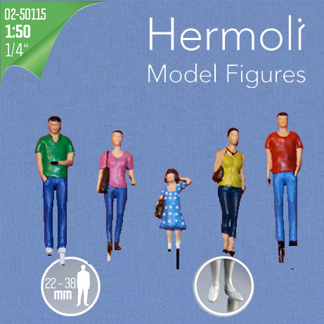 HERMOLI STANDING FIGURES, M=1:50 HAND-PAINTED / 1:50 / H = 36 MM