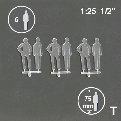 SILHOUETTE FIGURES, M=1:25 CLEAR / 1:25 / H = 75 MM