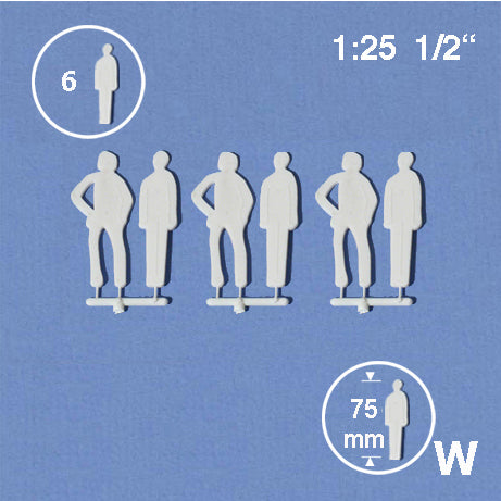 SILHOUETTE FIGURES, M=1:25 WHITE / 1:25 / H = 75 MM