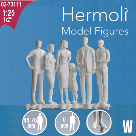 HERMOLI STANDING FIGURES, M=1:25 WHITE / 1:25 / H = 75 MM