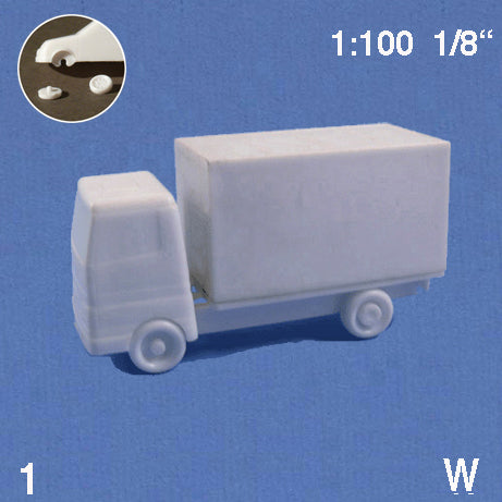 DELIVERY TRUCK / LORRY, M=1:100 WHITE / 1:100 / L = 69 MM