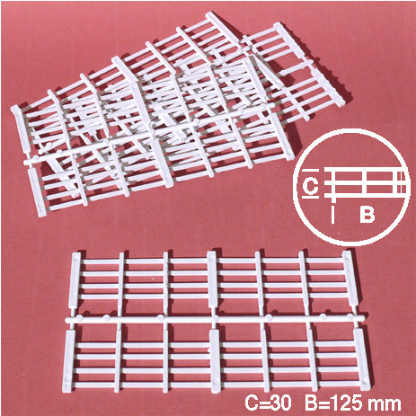 FENCE ELEMENTS, PLANKS, M=1:25 WHITE / 1:25 / H = 30 MM