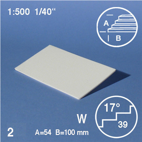 TREAD PLATES, SLOPE = 17°, M=1:500 WHITE / 1:500 / 54 x 100 MM