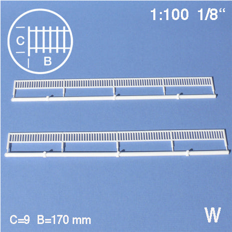 BALLUSTRADES, M=1:100 WHITE / 1:100 / L = 170 MM