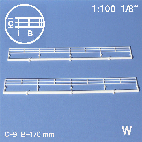 BALLUSTRADES, M=1:100 WHITE / 1:100 / L = 170 MM