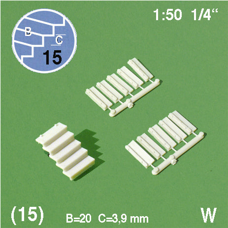 SET OF STEPS, STRAIGHT, M=1:50 WHITE / 1:50 / S = 3.7 MM