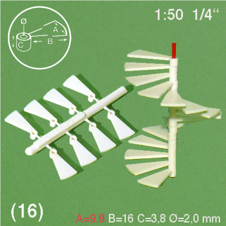 STEPS, SPIRAL STAIRCASE, M=1:50 WHITE / 1:50 / S = 3.7 MM