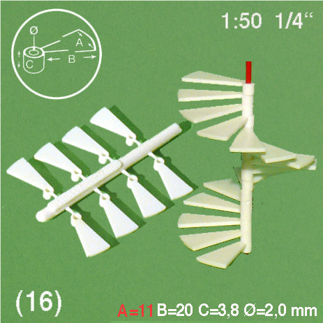 STEPS, SPIRAL STAIRCASE, M=1:50 WHITE / 1:50 / S = 3.7 MM