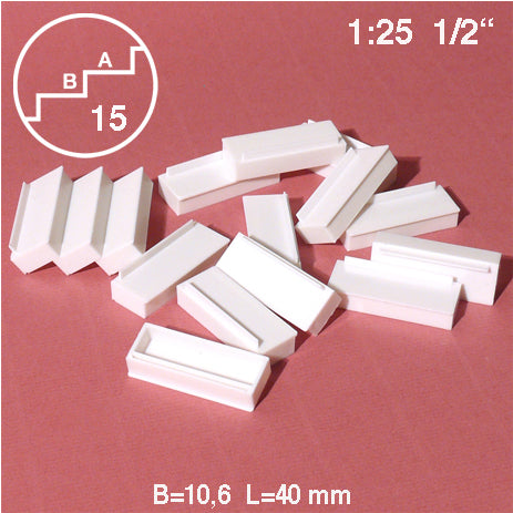 STEPS, STRAIGHT, M=1:25 WHITE / 1:25 / S = 7.4 MM