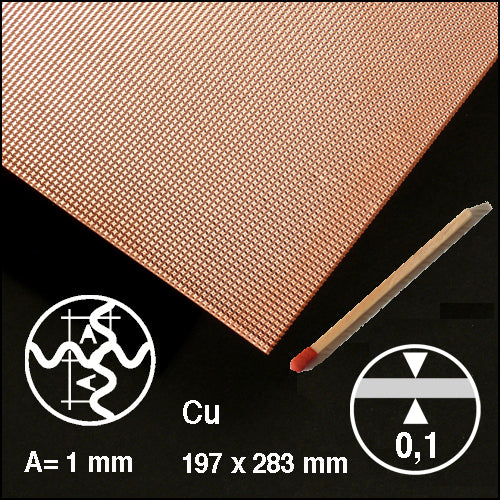 CROSS-CORRUGATED METAL, L = 1,0 MM COPPER / N/A / 200 x 295 x 0.5 MM