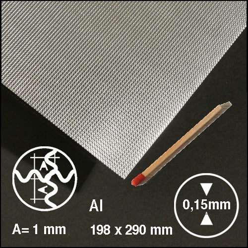 CROSS-CORRUGATED METAL, L = 1,0 MM ALU / N/A / 200 x 295 x 0.5 MM