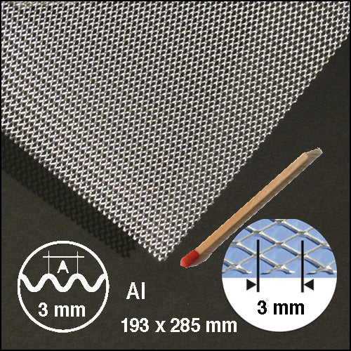 EXPANDED CORRUGATED METAL, L = 3,0 MM ALU / N/A / 200 x 295 x 0.5 MM