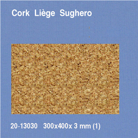 CORK SHEETS, D = 3,0 MM NATURAL / N/A / 300 x 400 MM