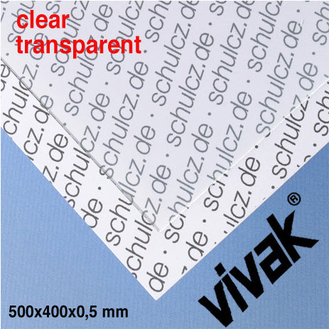 PET-G SHEET, CLEAR, D = 0,5 MM CLEAR / N/A / 400 x 500 MM