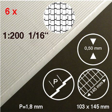 ROOF TILE SHEETS, M=1:200 WHITE / 1:200 / 145 x 103 x 0.5 MM