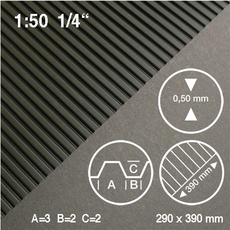 METAL SIDING, M=1:50 BLACK / 1:50 / 290 x 390 x 0.5 MM