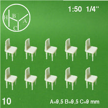 Load image into Gallery viewer, DINING CHAIRS, M=1:50 WHITE / 1:50 / N/A
