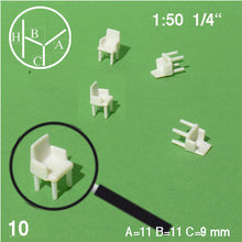 Load image into Gallery viewer, DINING CHAIRS w/ ARM RESTS, M=1:50 WHITE / 1:50 / N/A
