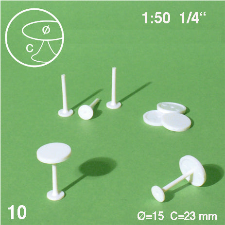 BAR TABLES, M=1:50 WHITE / 1:50 / D = 15 MM