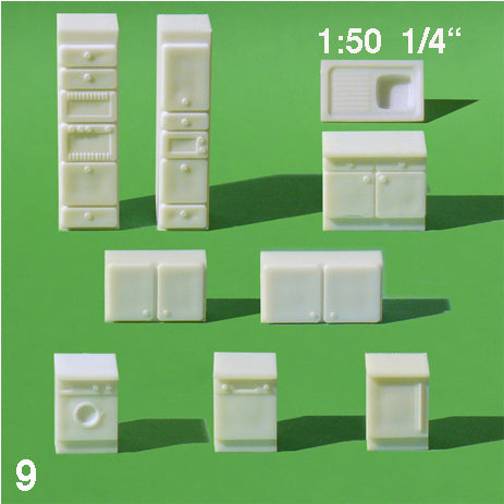 KITCHEN FURNITURE SET WHITE / 1:50 / N/A