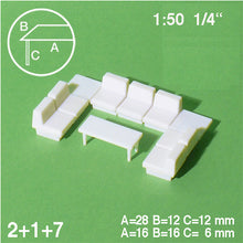 Load image into Gallery viewer, COUCH SET w/ COFFEE TABLE, M=1:50 WHITE / 1:50 / N/A
