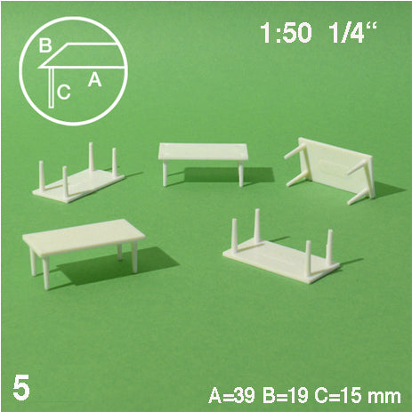 RECTANGULAR TABLES, M=1:50 WHITE / 1:50 / 39 x 19 MM