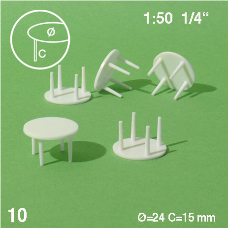 ROUND TABLES, M=1:50 WHITE / 1:50 / D = 24 MM
