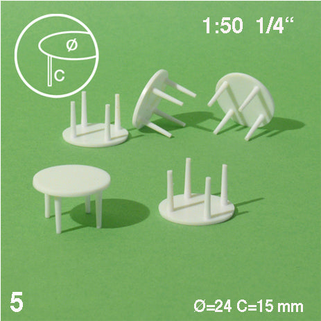 ROUND TABLES, M=1:50 WHITE / 1:50 / D = 24 MM