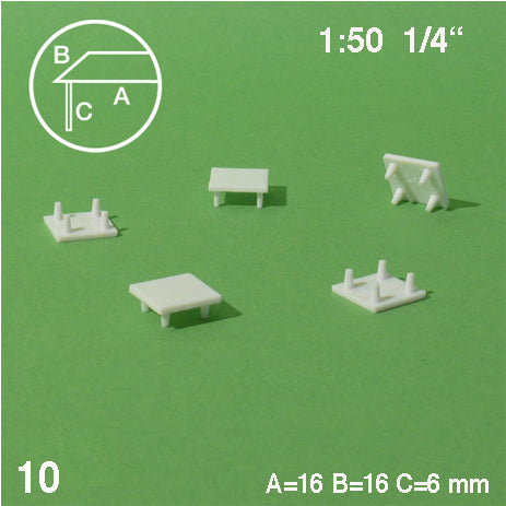 COFFEE TABLES, M=1:50 WHITE / 1:50 / 16 x 16 MM