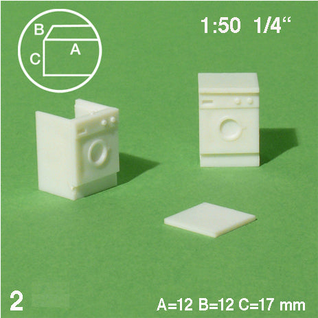 WASHING MACHINES, M=1:50 WHITE / 1:50 / 12 x 12 MM