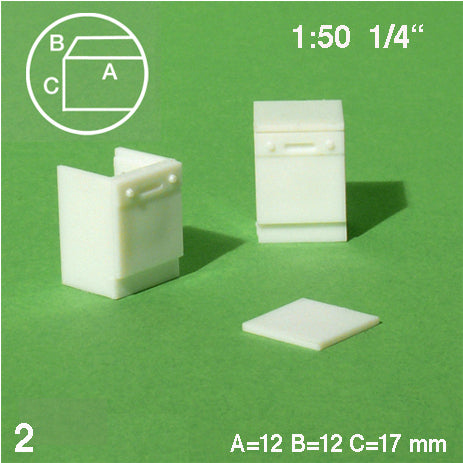 DISHWASHERS, M=1:50 WHITE / 1:50 / 12 x 12 MM