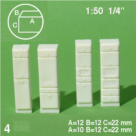 CUPBOARD UNITS, M=1:50 WHITE / 1:50 / W = 10 & 12 MM