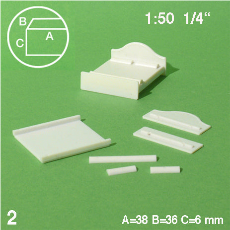 DOUBLE BEDS, M=1:50 WHITE / 1:50 / 36 x 36 MM