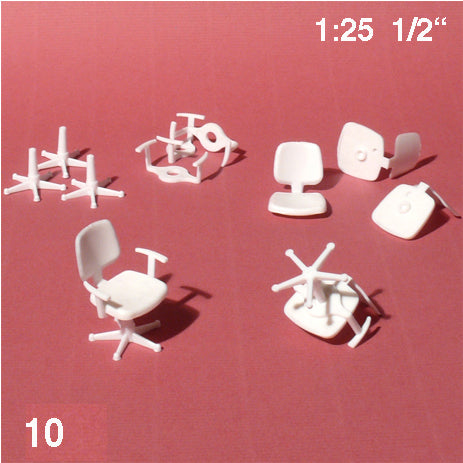 SWIVEL CHAIRS w/ ARM RESTS, M=1:25 WHITE / 1:25 / N/A