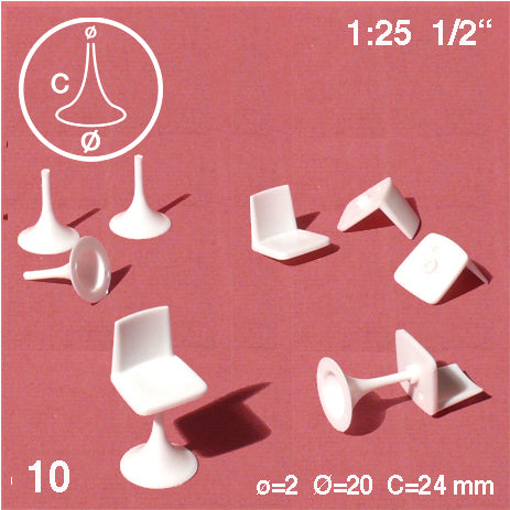 BAR STOOLS, M=1:25 WHITE / 1:25 / H = 24 MM