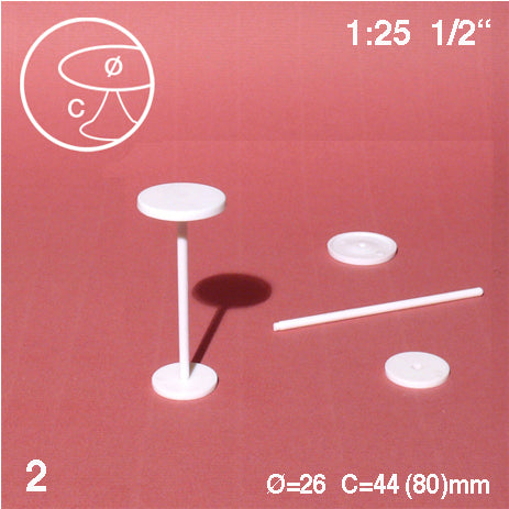 BAR TABLES, M=1:25 WHITE / 1:25 / D = 26 MM