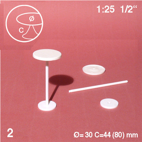 BAR TABLES, M=1:25 WHITE / 1:25 / D = 30 MM