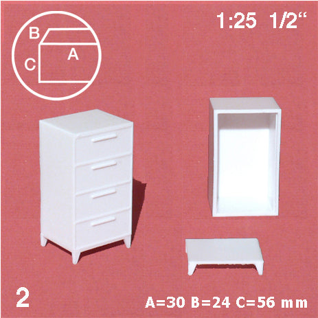 CHESTS OF DRAWERS, M=1:25 WHITE / 1:25 / N/A