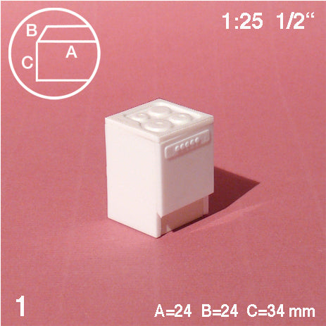 COOKER w/ OVEN, M=1:25 WHITE / 1:25 / 24 x 24 MM