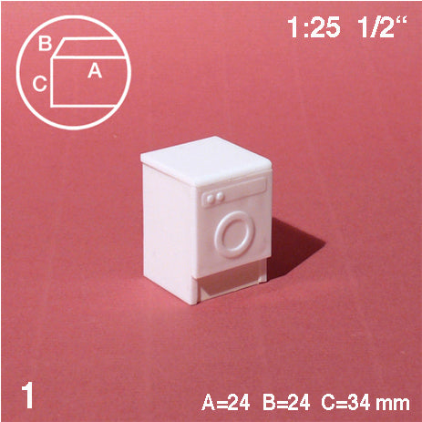 WASHING MACHINE, M=1:25 WHITE / 1:25 / 24 x 24 MM