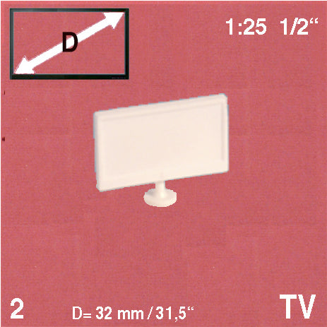 FLATSCREEN TV UNITS, M=1:25 WHITE / 1:25 / N/A